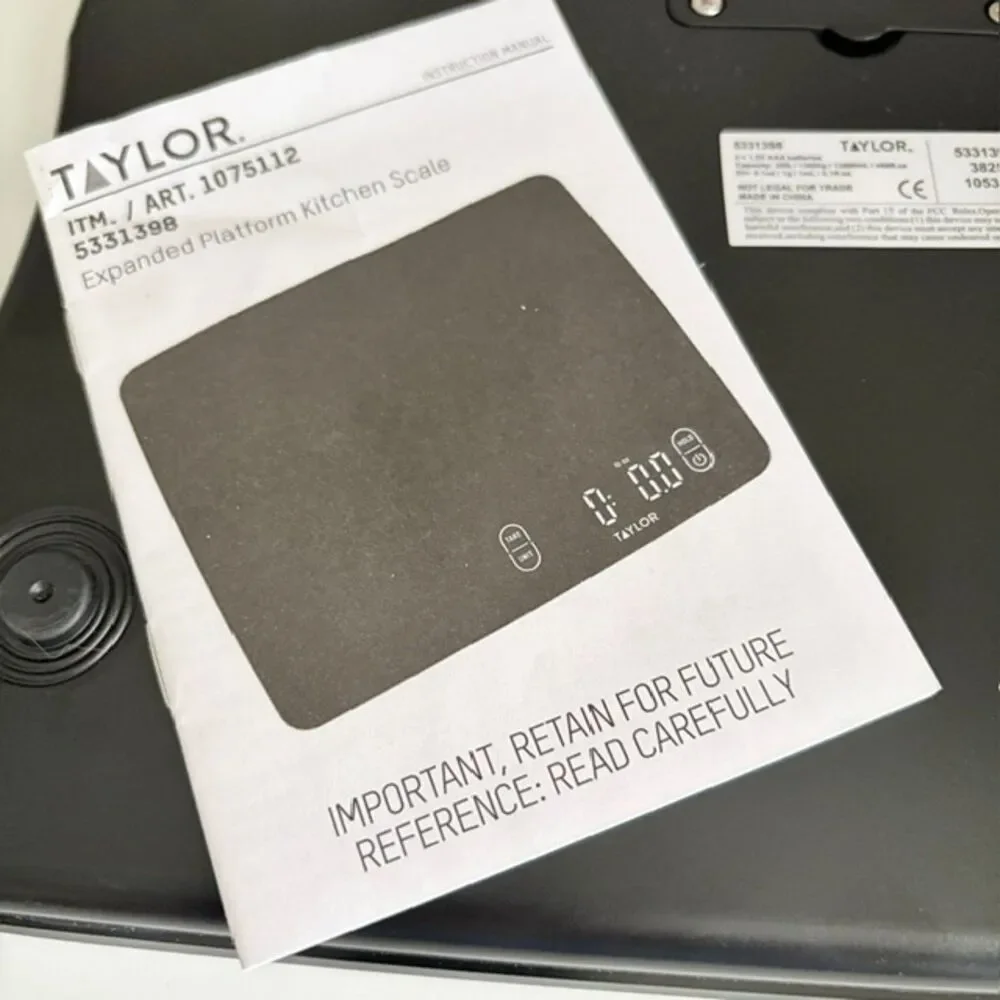 Taylor 5331398 Expanded Platform Digital Kitchen Scale 30 lb Waterproof